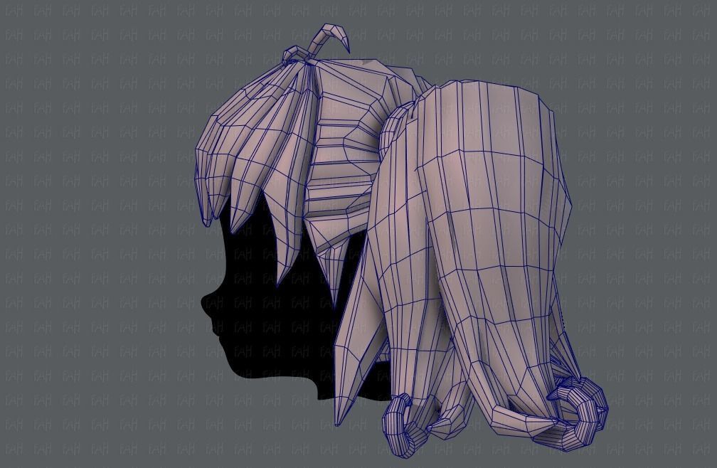 3D Hair style for girl V03 3D model_32