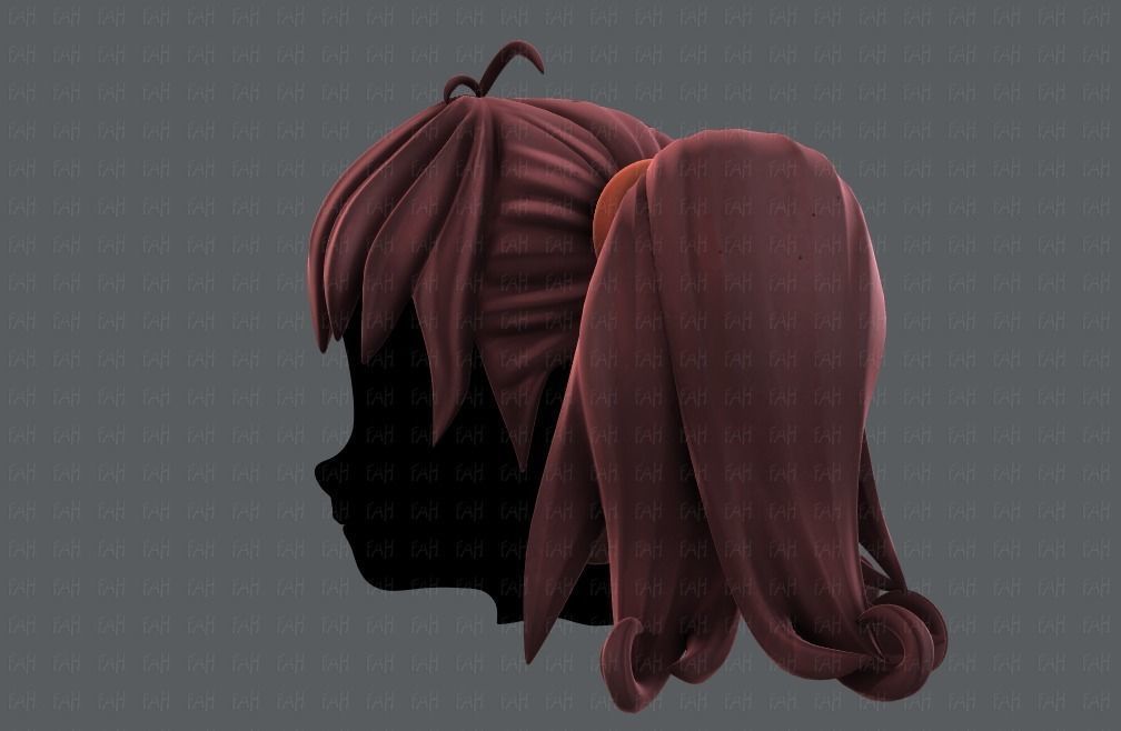 3D Hair style for girl V03 3D model_8
