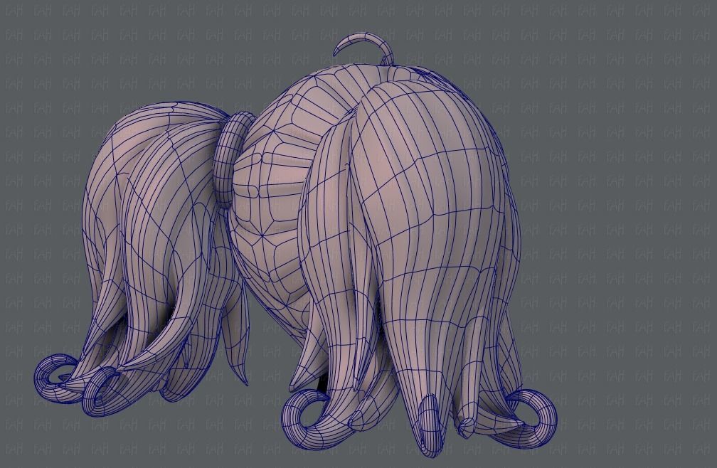 3D Hair style for girl V03 3D model_13