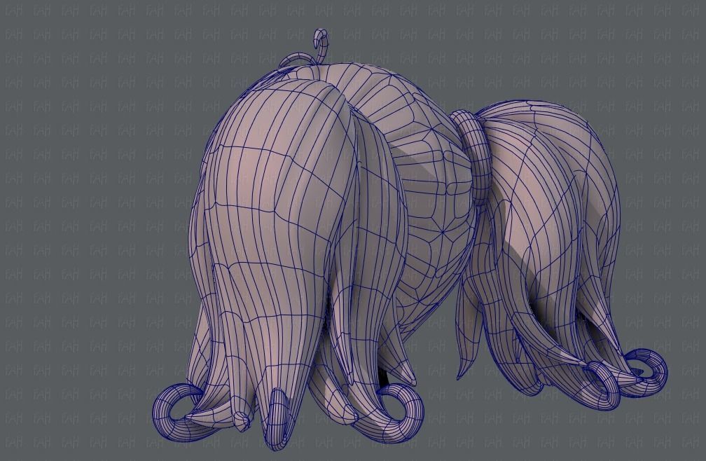 3D Hair style for girl V03 3D model_15