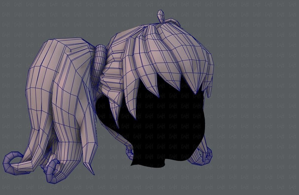 3D Hair style for girl V03 3D model_27