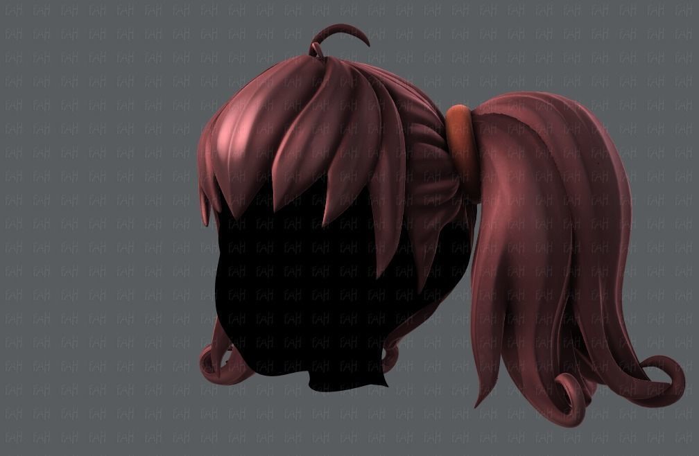 3D Hair style for girl V03 3D model_9