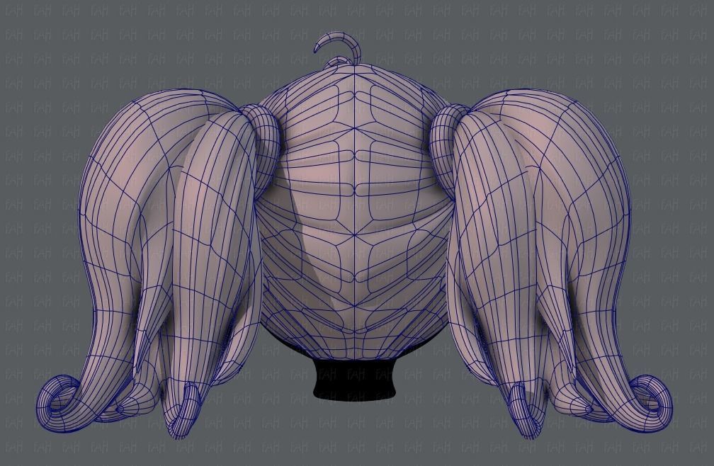 3D Hair style for girl V03 3D model_14