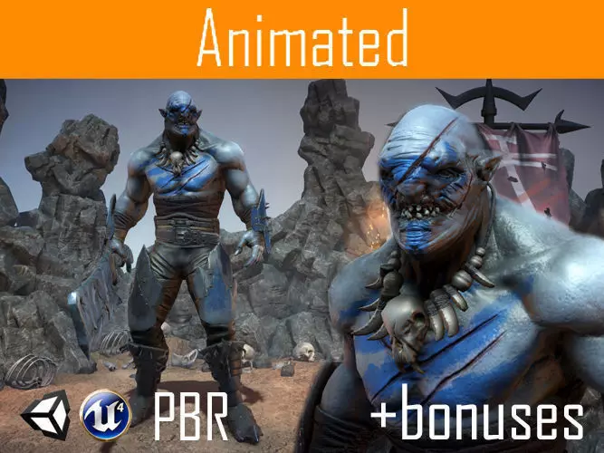 Character Orc Dardan Low-poly 3D model_0