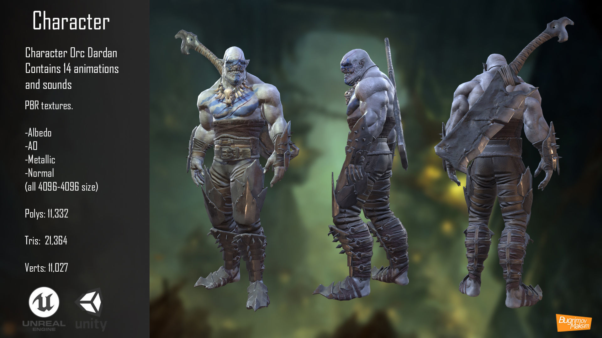 Character Orc Dardan Low-poly 3D model_2