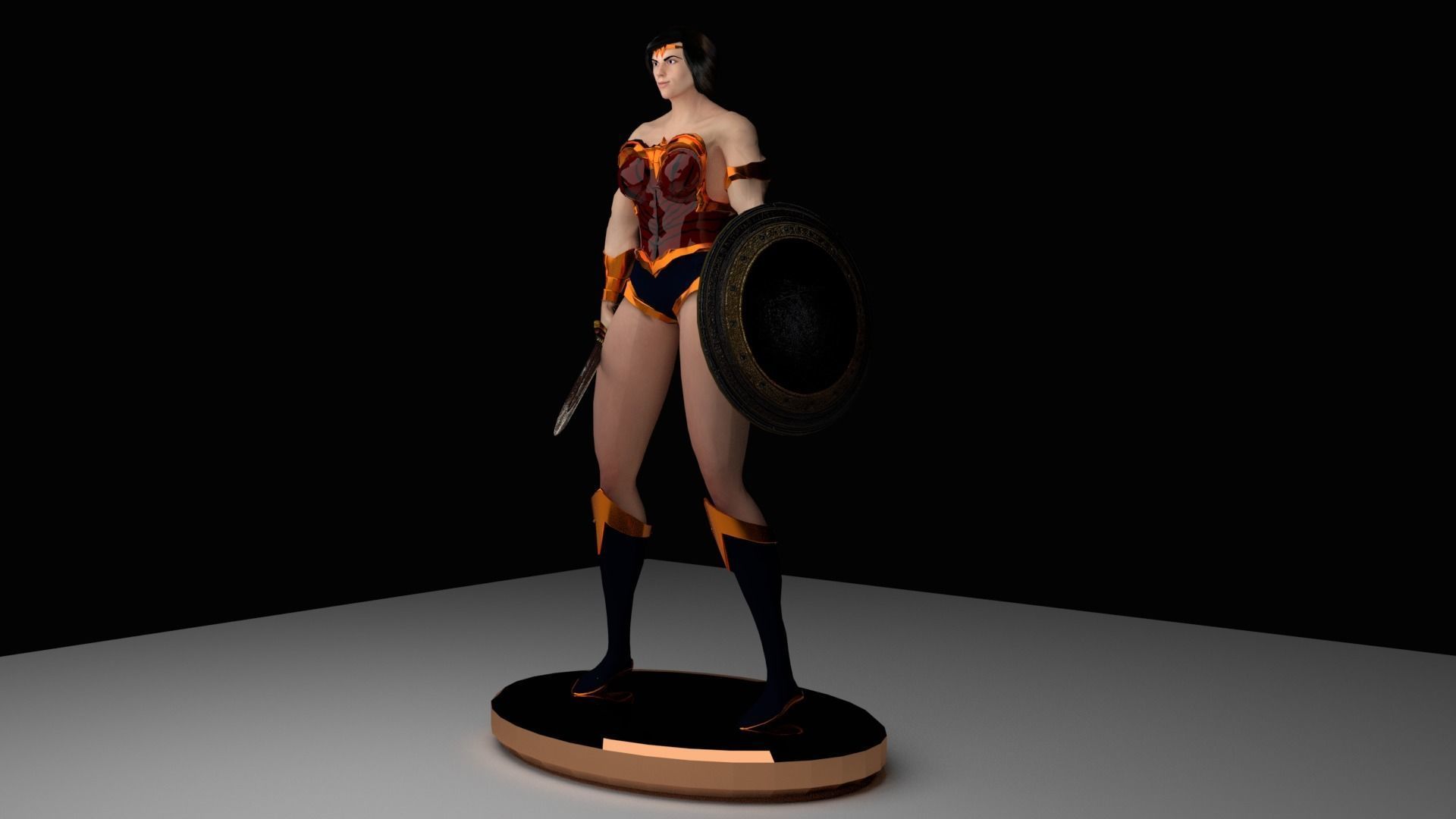 WONDER WOMAN 3D MODEL CHARACTER FOR GAME 3D model_5