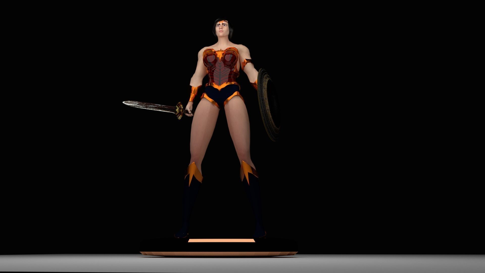 WONDER WOMAN 3D MODEL CHARACTER FOR GAME 3D model_1