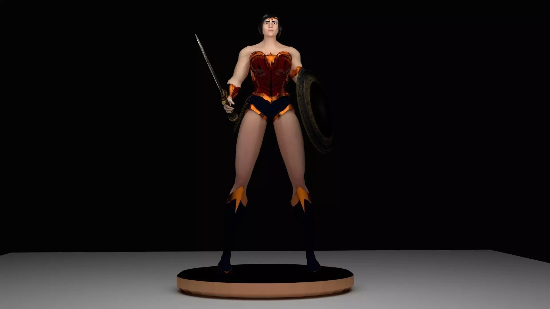 WONDER WOMAN 3D MODEL CHARACTER FOR GAME 3D model_0