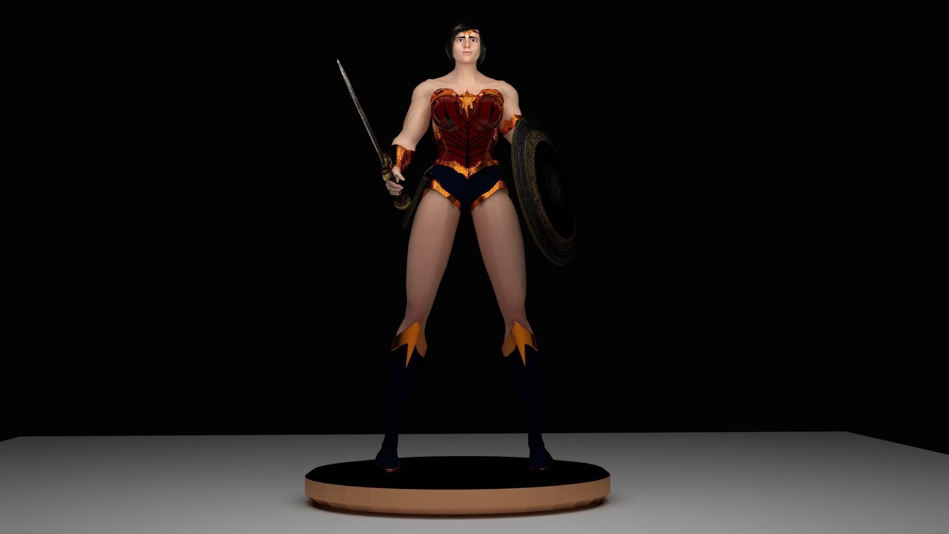 WONDER WOMAN 3D MODEL CHARACTER FOR GAME 3D model_4