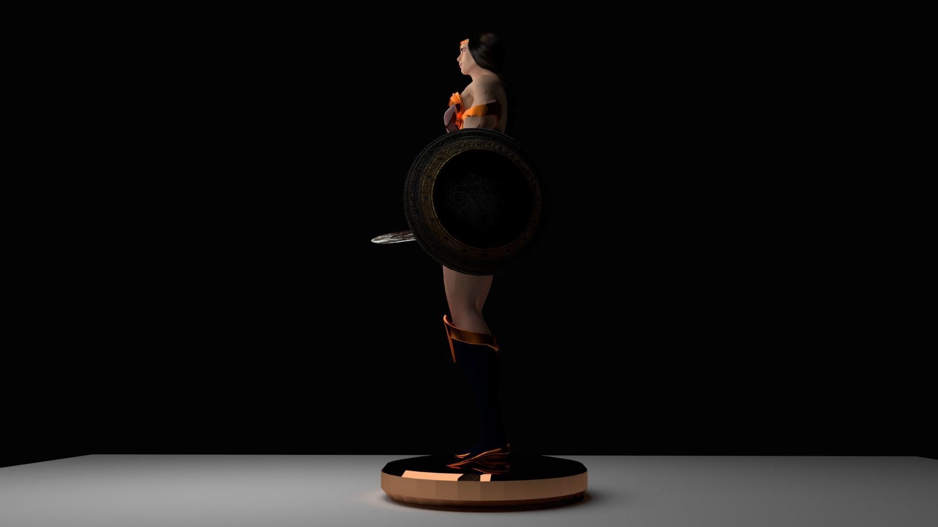 WONDER WOMAN 3D MODEL CHARACTER FOR GAME 3D model_2