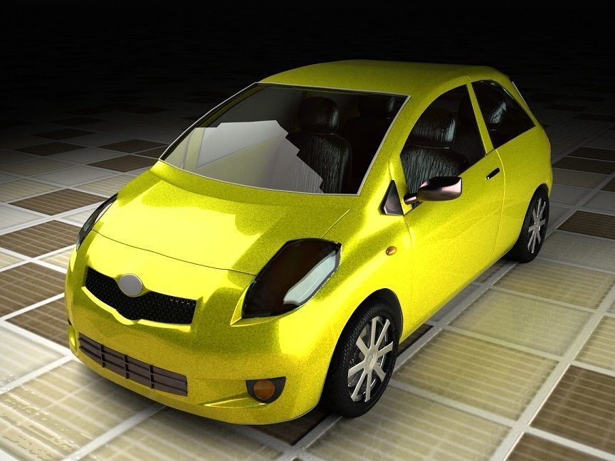 toyota vitz-Yaris 3doors 3D model_10