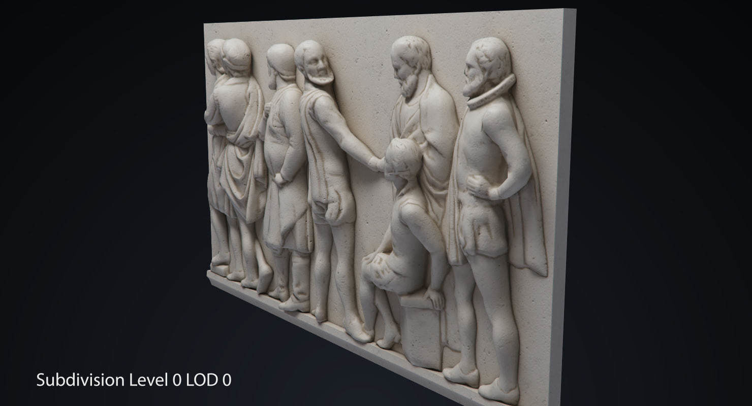 Bas Relief df1 Low-poly 3D model_8