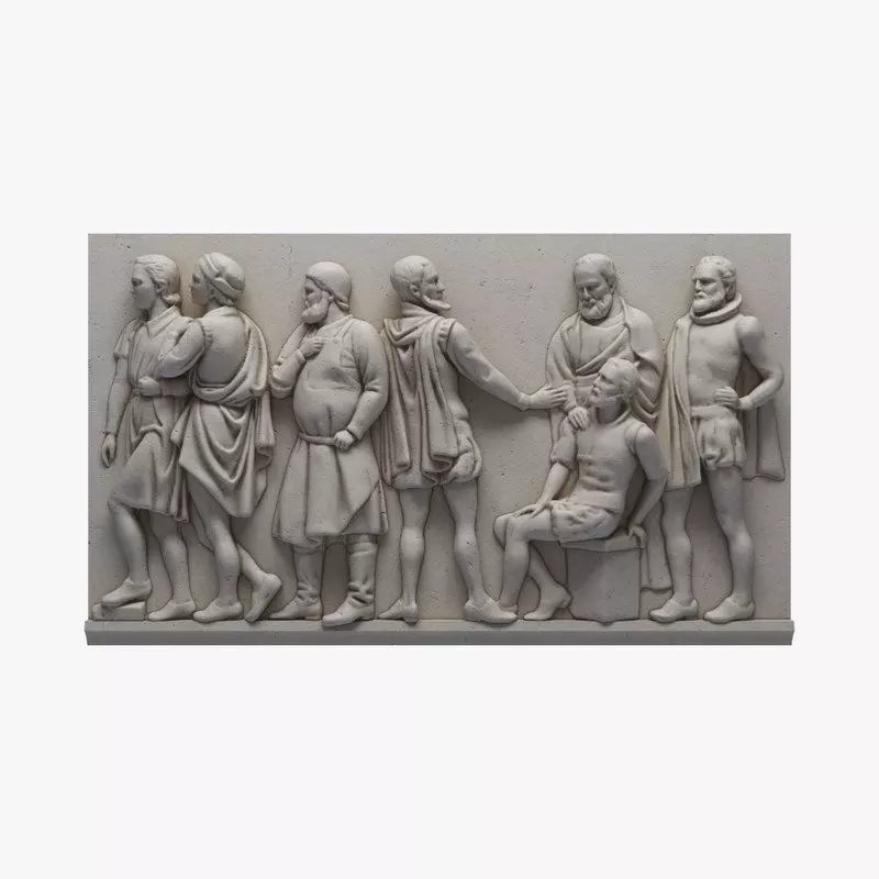 Bas Relief df1 Low-poly 3D model_0
