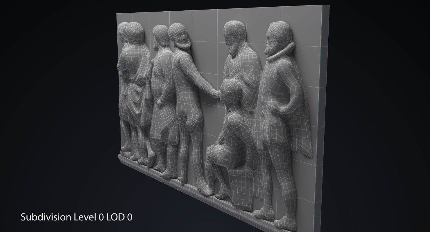 Bas Relief df1 Low-poly 3D model_11