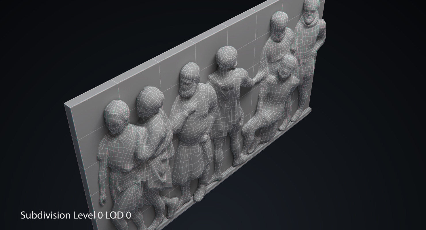 Bas Relief df1 Low-poly 3D model_12