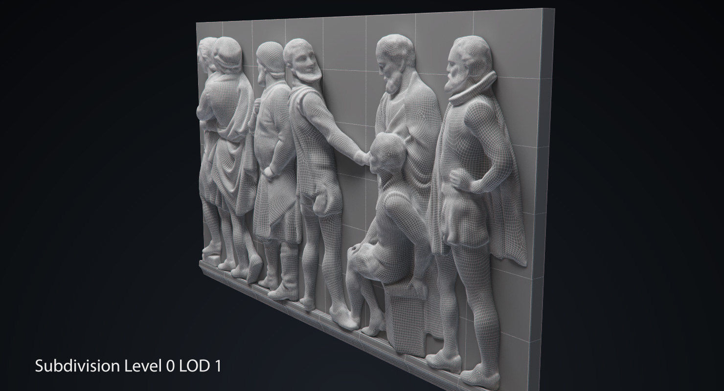 Bas Relief df1 Low-poly 3D model_5