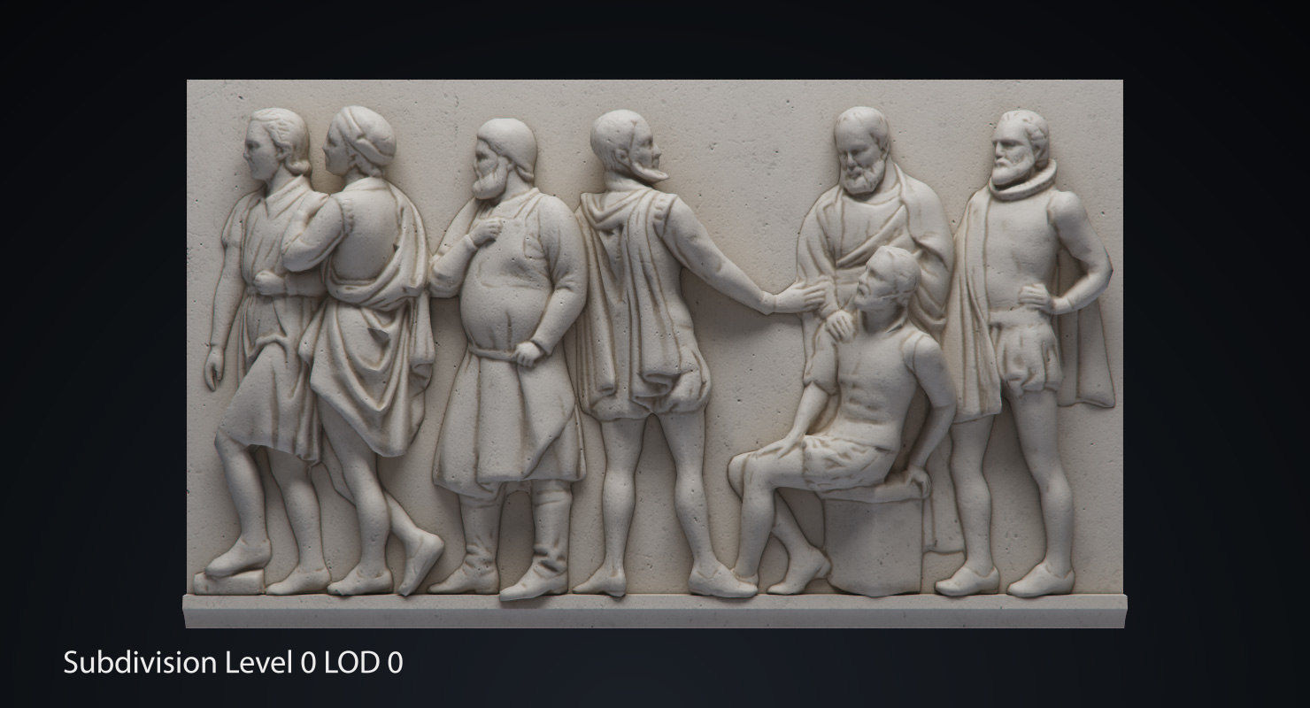 Bas Relief df1 Low-poly 3D model_7