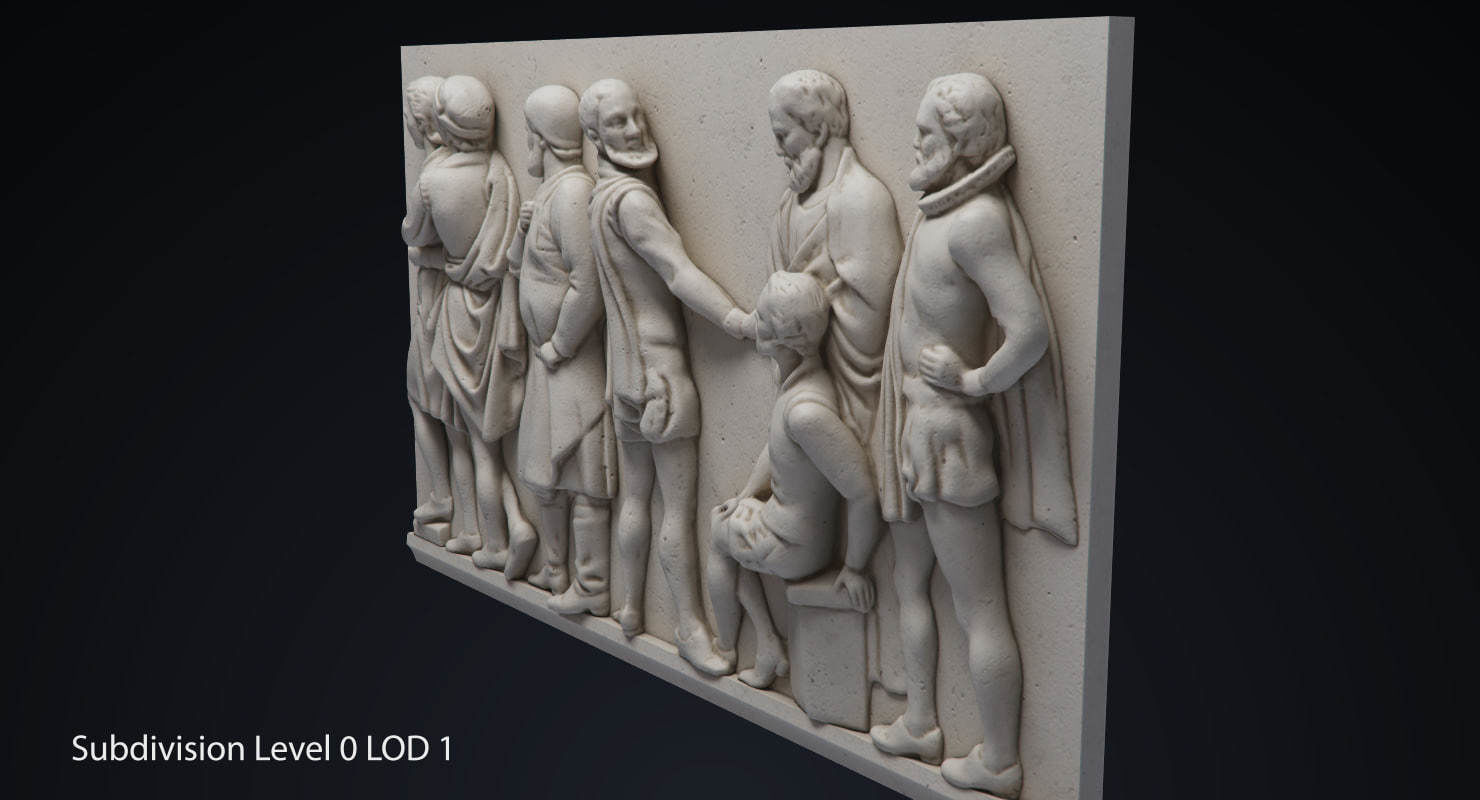 Bas Relief df1 Low-poly 3D model_2
