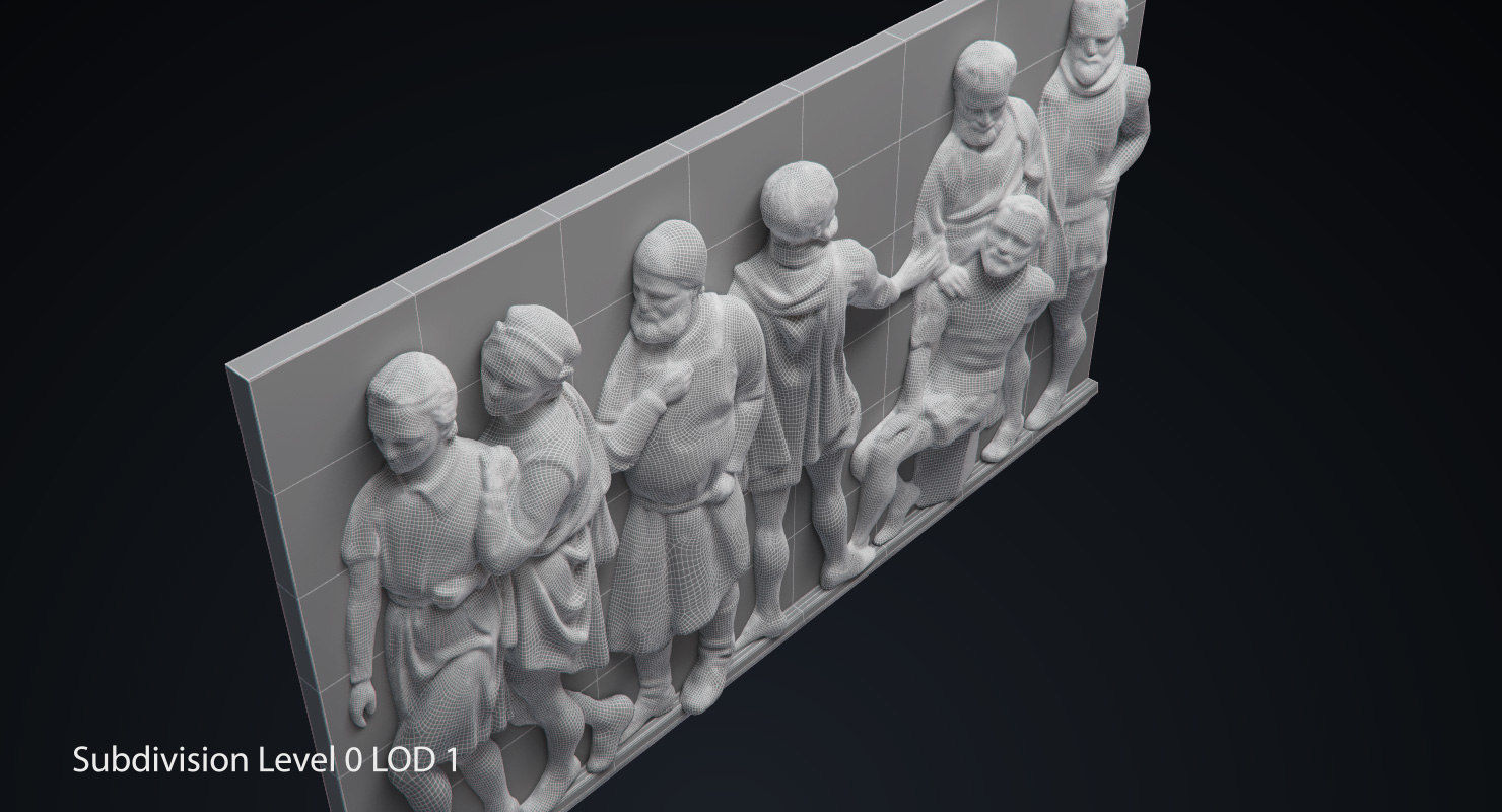 Bas Relief df1 Low-poly 3D model_6