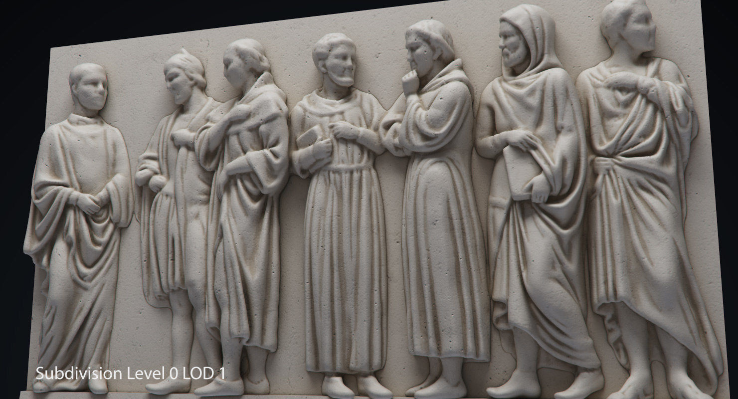 Bas Relief df3 Low-poly 3D model_4