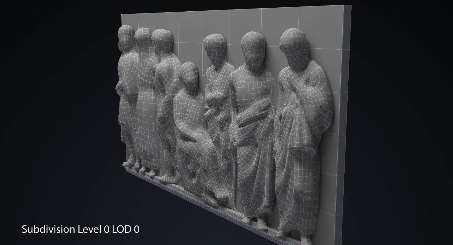 Bas Relief df4 Low-poly 3D model_6