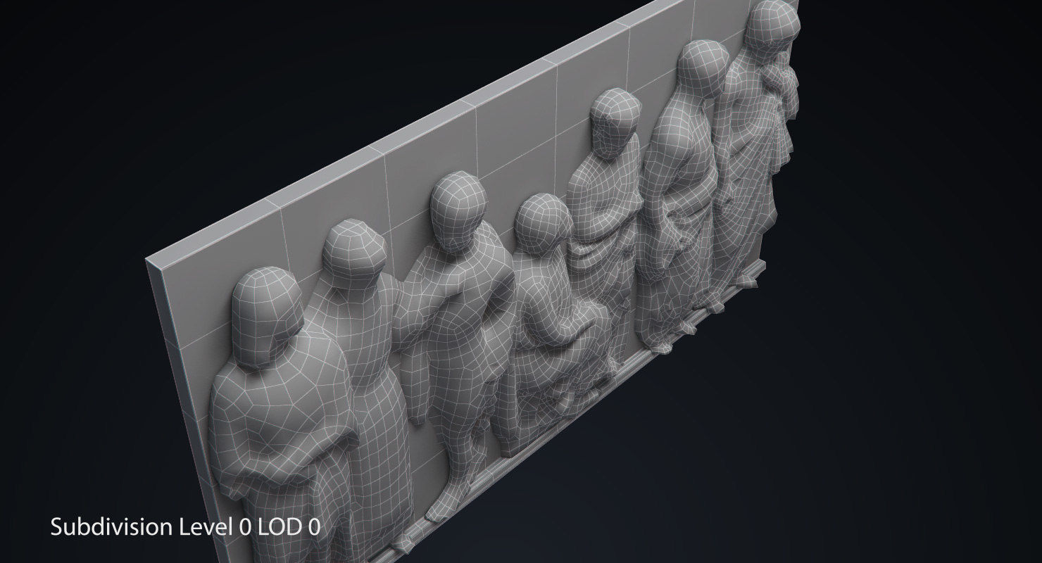 Bas Relief df4 Low-poly 3D model_5