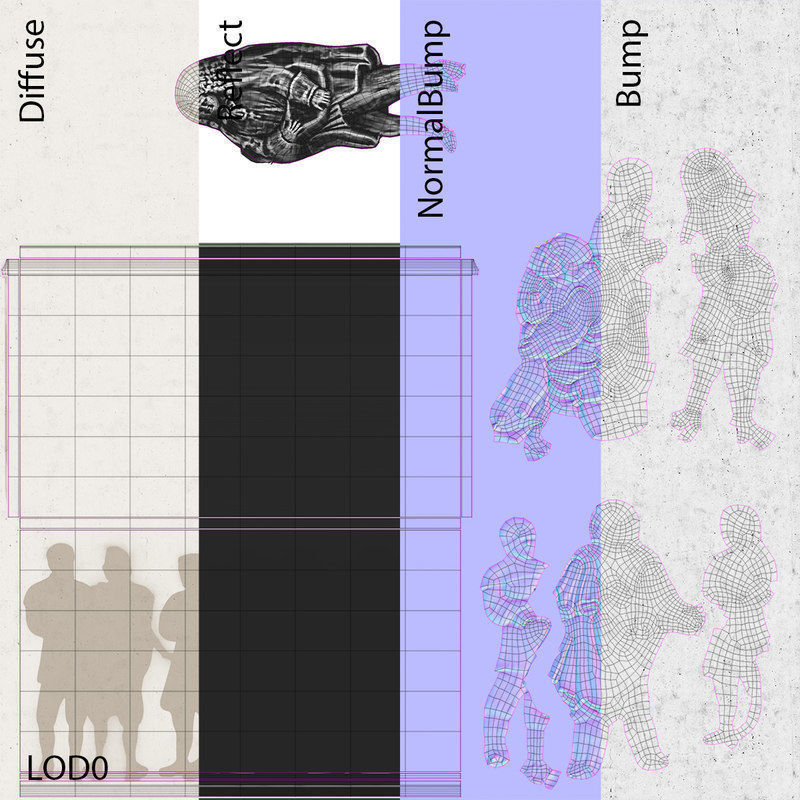 Bas Relief df5 Low-poly 3D model_13