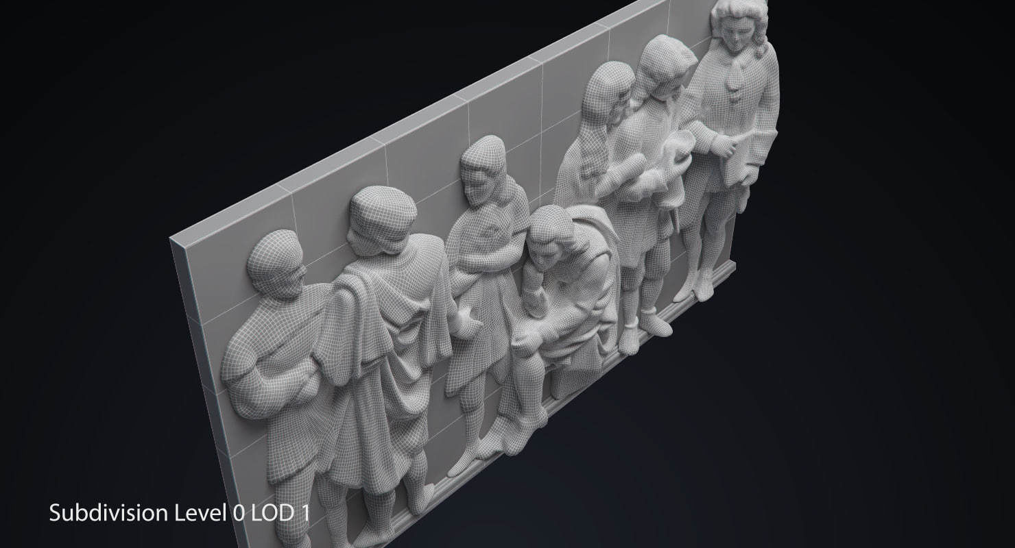 Bas Relief df5 Low-poly 3D model_6