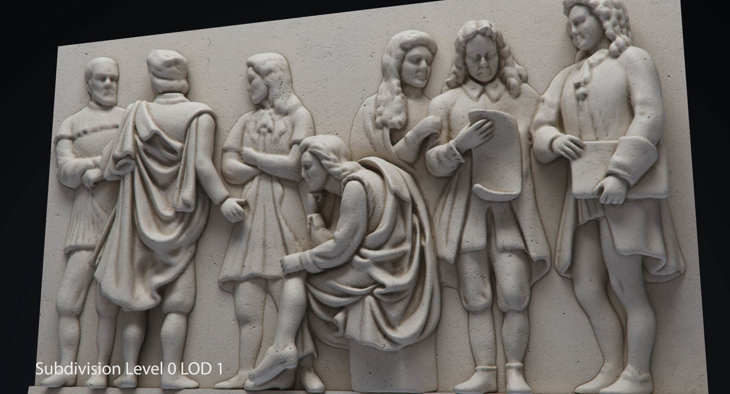 Bas Relief df5 Low-poly 3D model_3