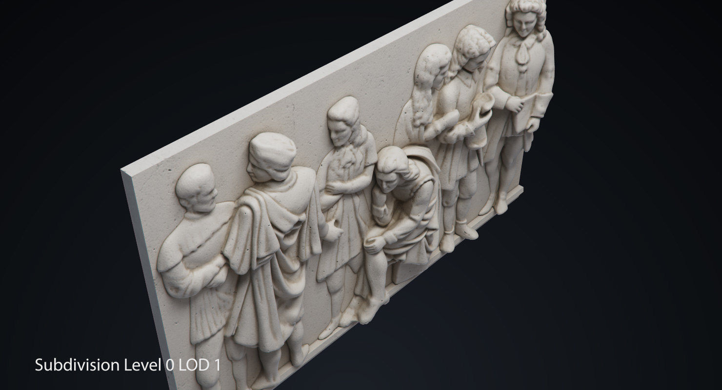 Bas Relief df5 Low-poly 3D model_4