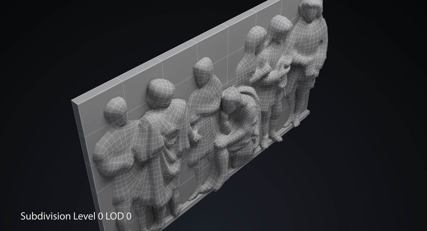 Bas Relief df5 Low-poly 3D model_12