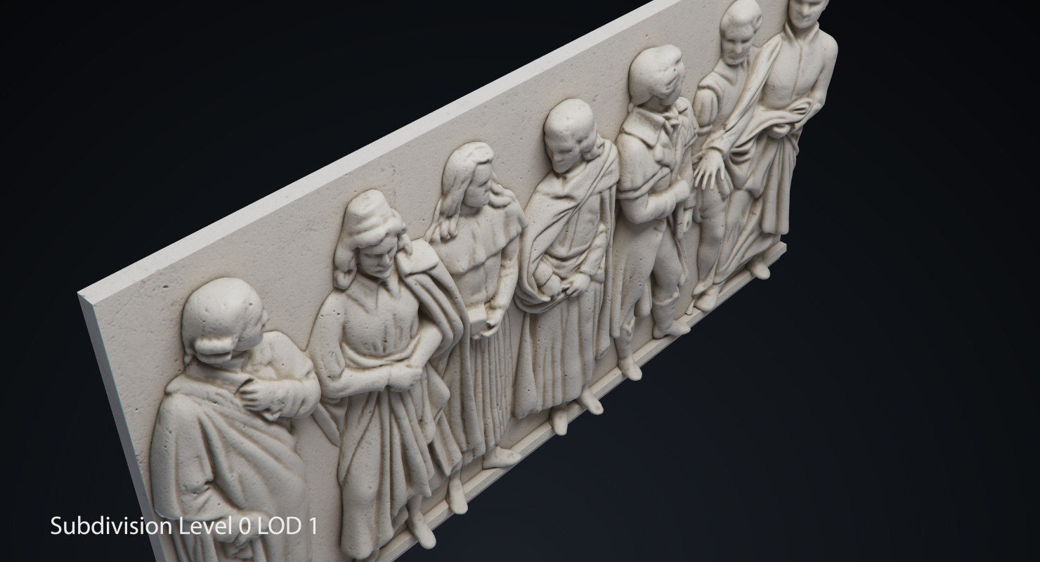 Bas Relief df6 Low-poly 3D model_9