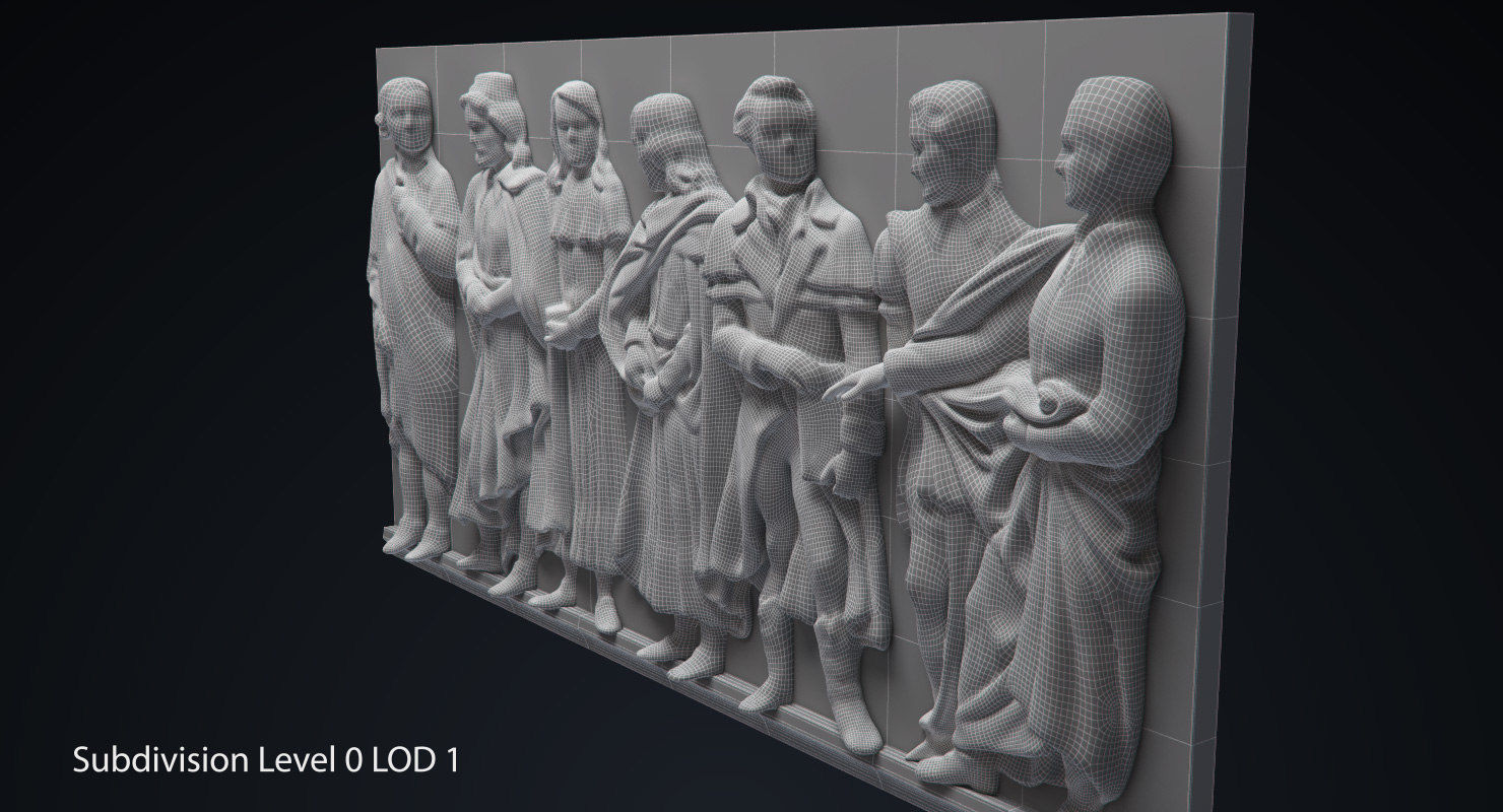 Bas Relief df6 Low-poly 3D model_12