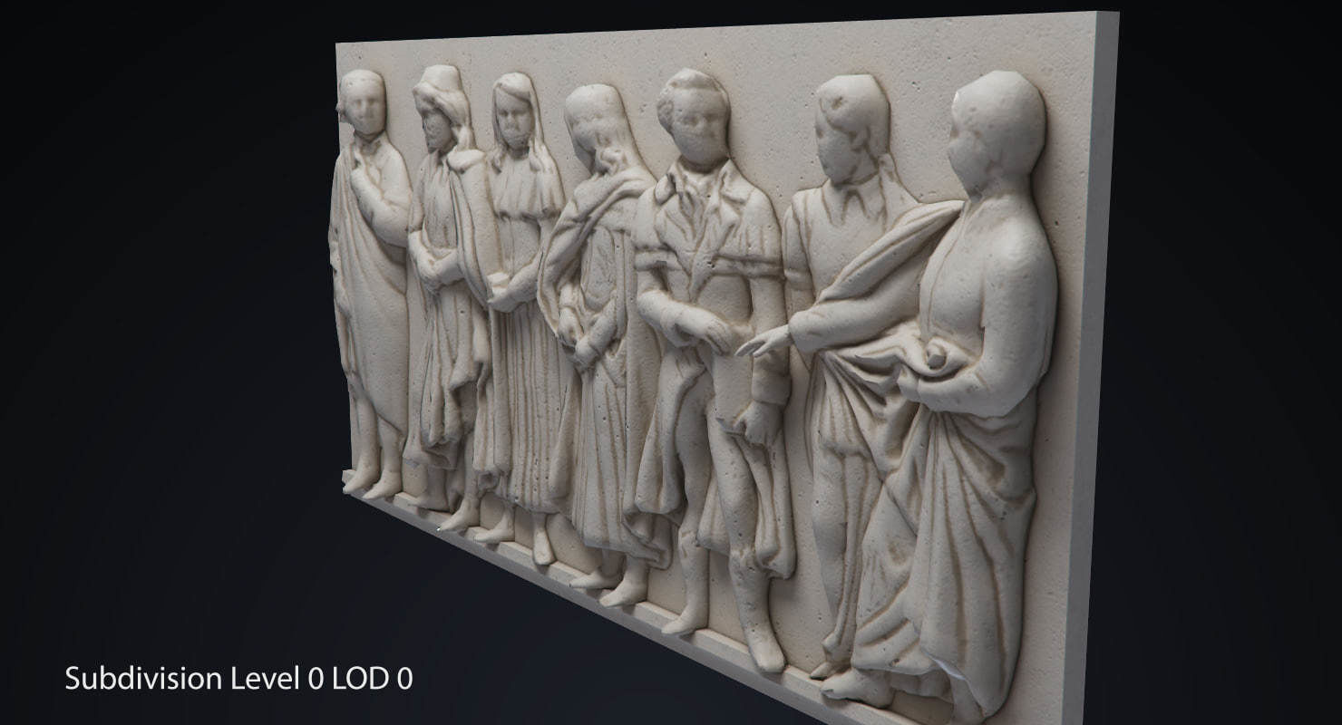 Bas Relief df6 Low-poly 3D model_3