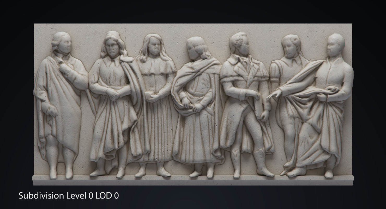 Bas Relief df6 Low-poly 3D model_1