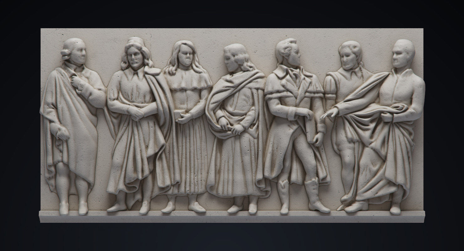 Bas Relief df6 Low-poly 3D model_7