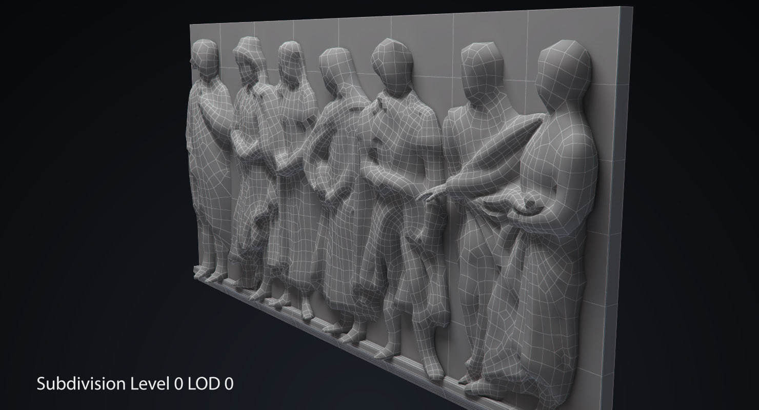 Bas Relief df6 Low-poly 3D model_6