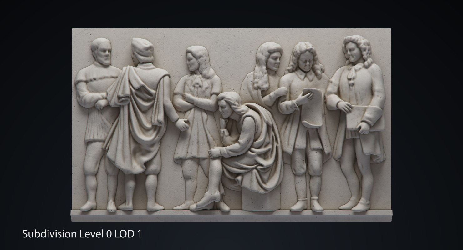 Bas Relief Male Figures Low-poly 3D model_6