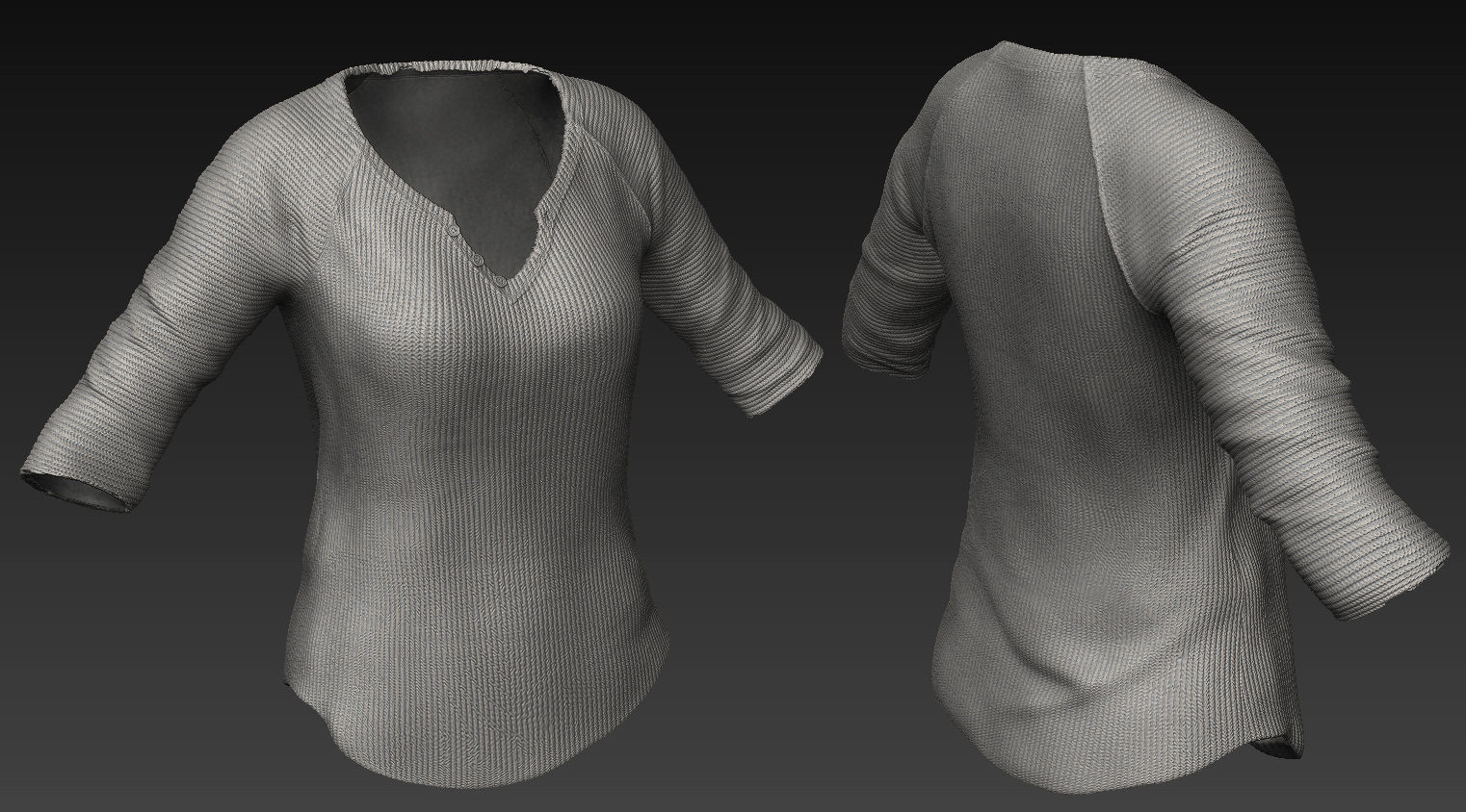 Zbrush Female Pullover 3D model_6
