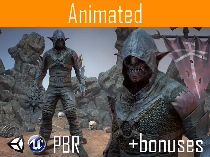 Character Orc Kanit Low-poly 3D model_0