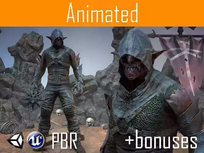 Character Orc Kanit Low-poly 3D model