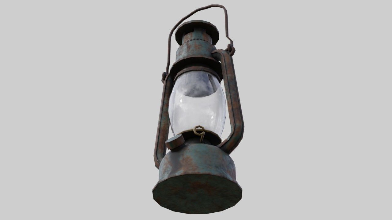 Oil Lamp 1C Low-poly 3D model_4