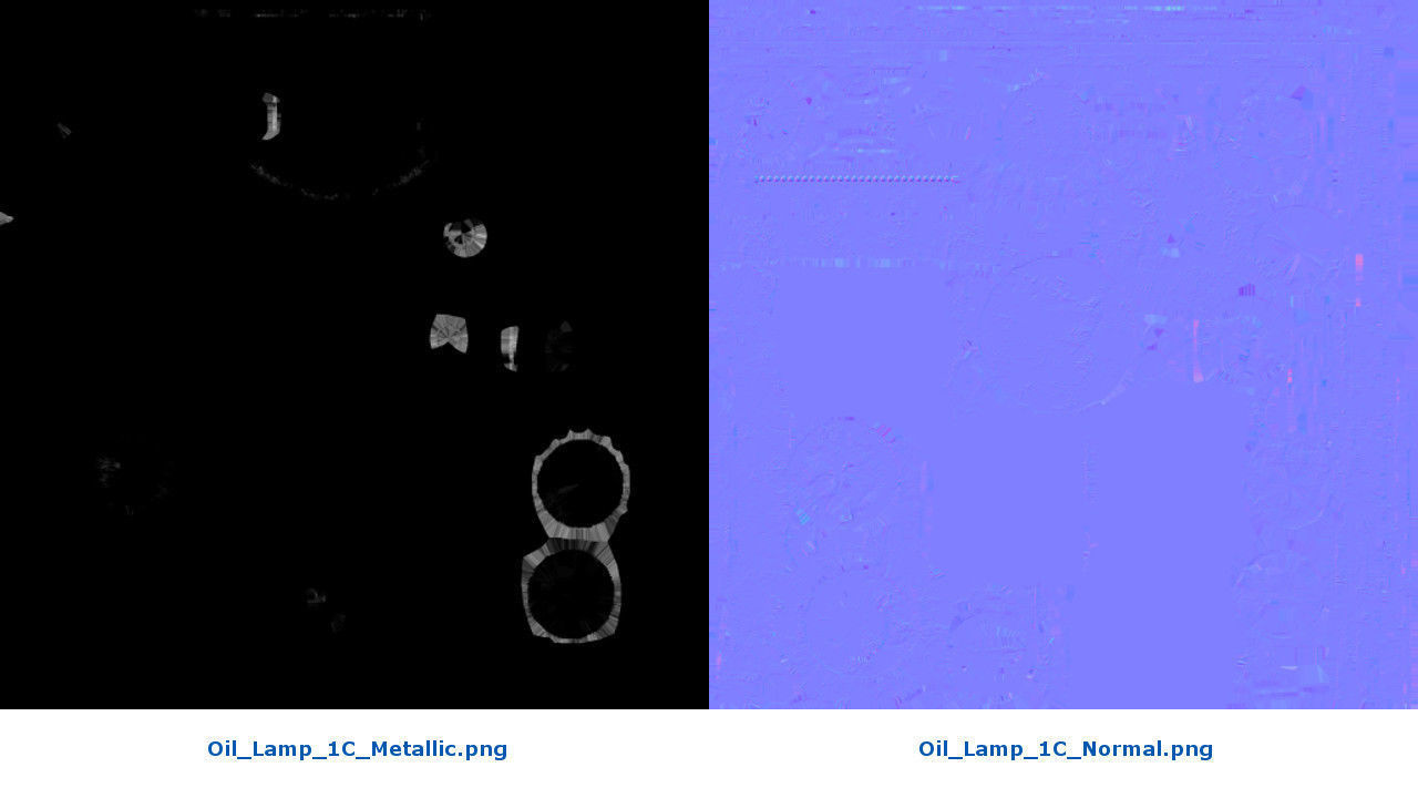 Oil Lamp 1C Low-poly 3D model_7