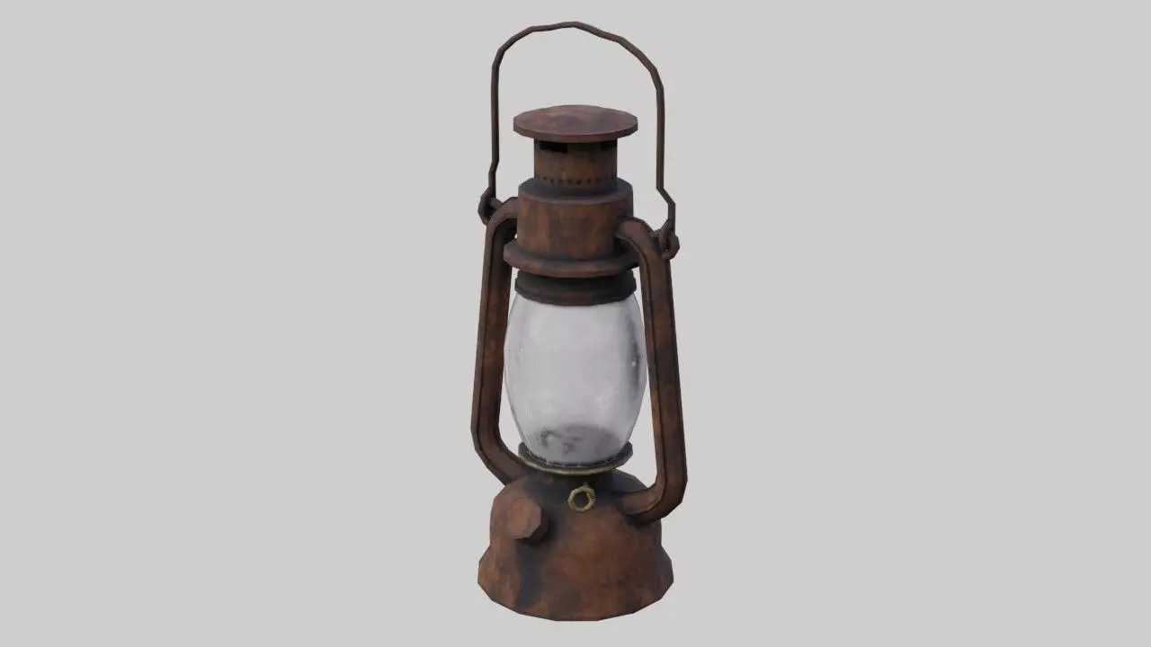 Oil Lamp 1E Low-poly 3D model_0