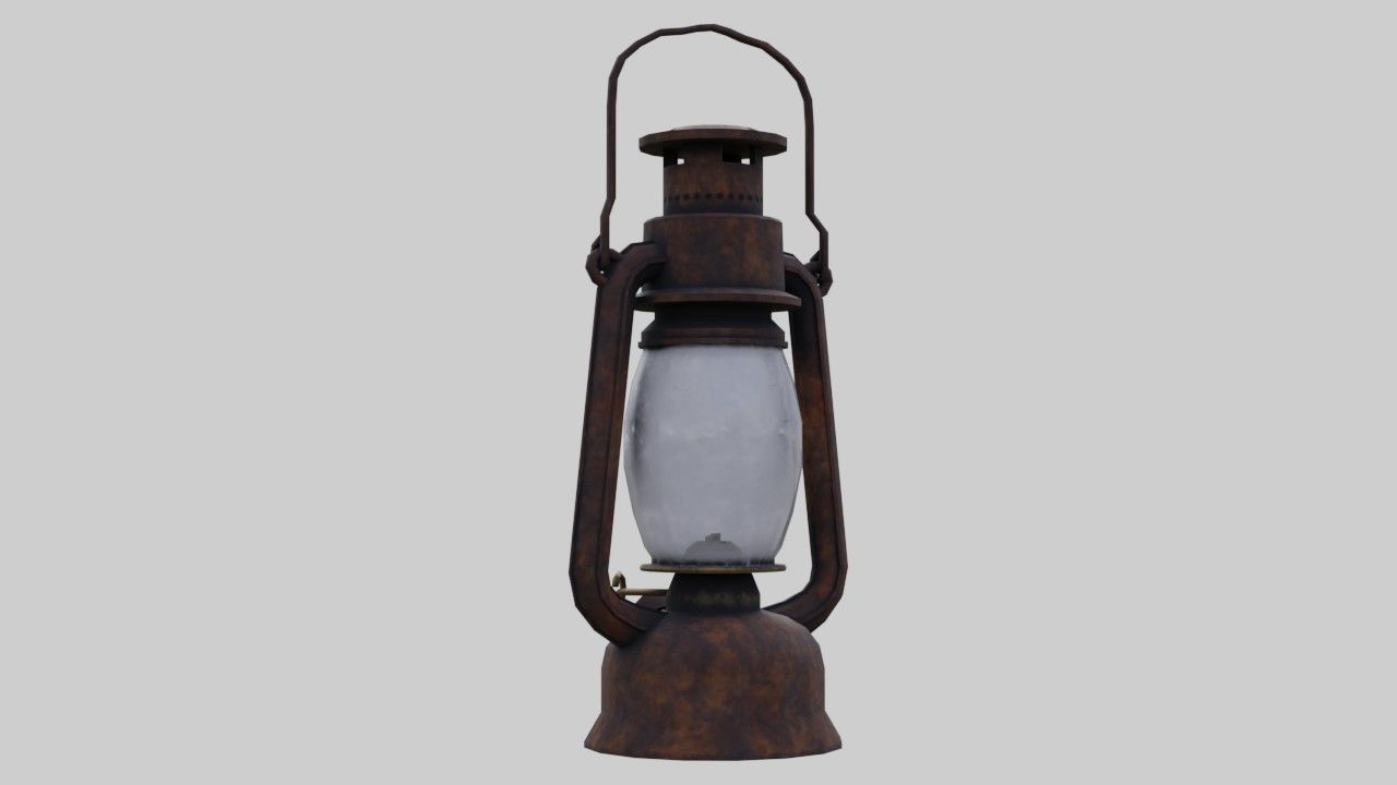 Oil Lamp 1E Low-poly 3D model_3