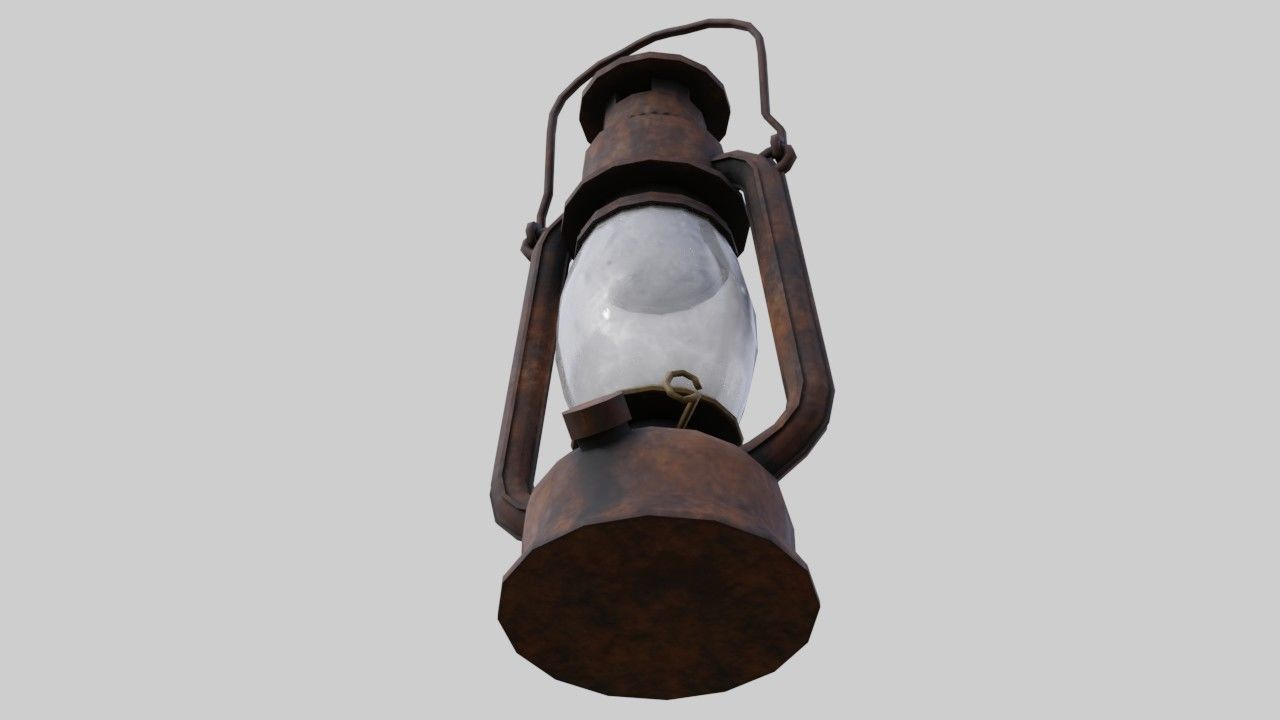 Oil Lamp 1E Low-poly 3D model_4