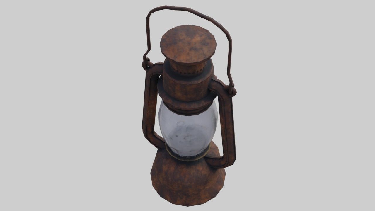 Oil Lamp 1E Low-poly 3D model_2