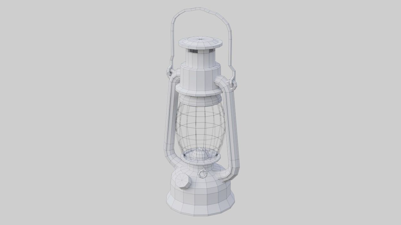 Oil Lamp 1E Low-poly 3D model_5