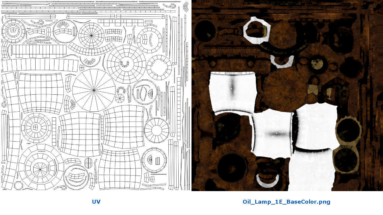 Oil Lamp 1E Low-poly 3D model_6