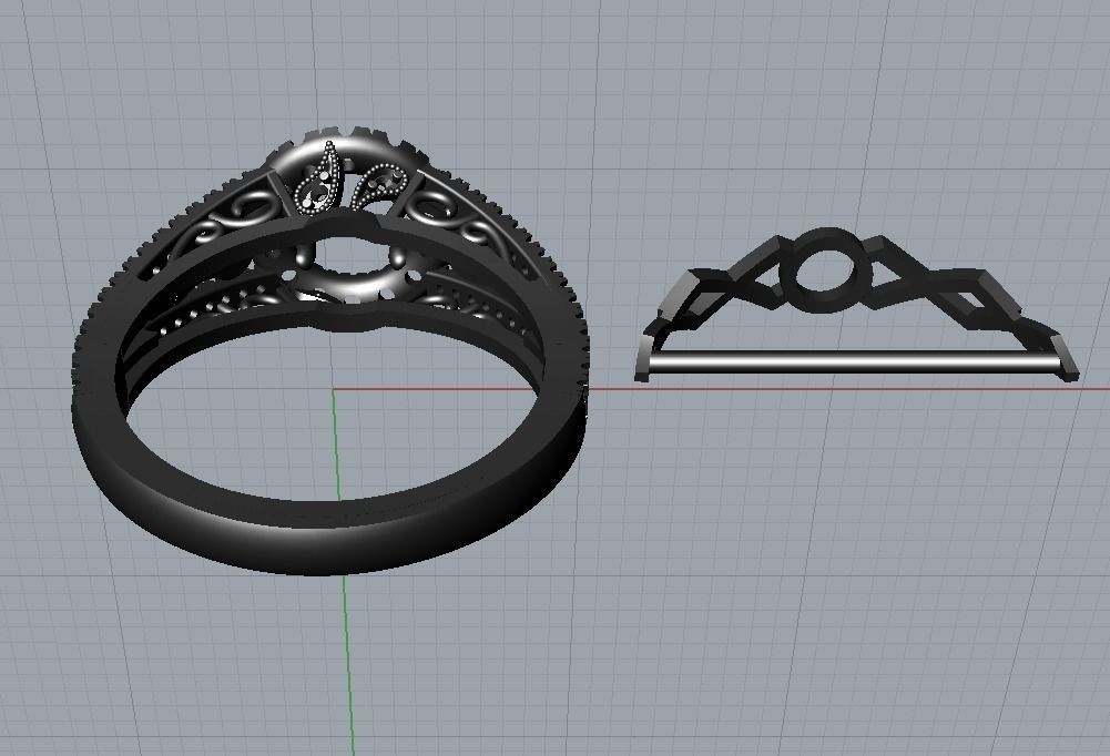 Engagement ring 3D print model_6